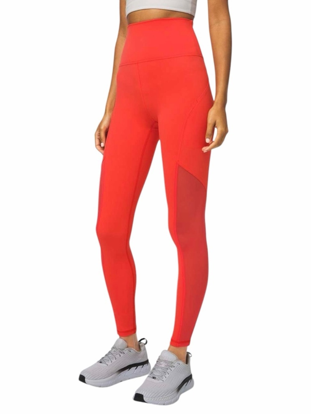 Lululemon Mastered Motion High-Rise Legging Tight Red Everlux Mesh Panel Sz 10